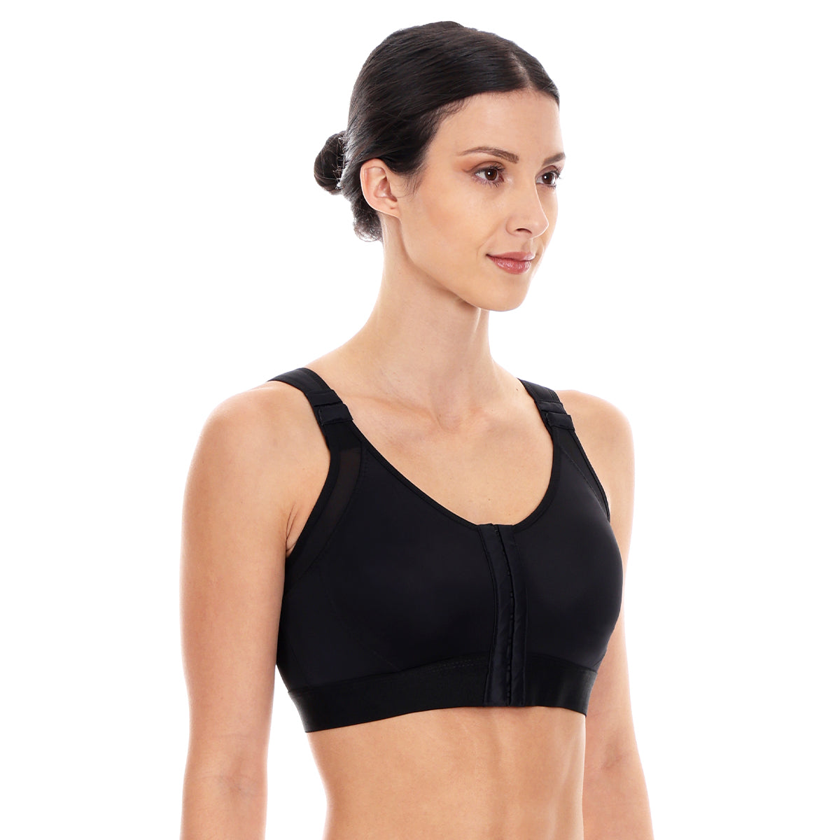Top deportivo mujer brasier de alto impacto con cierre frontal