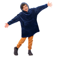 Sudadera cobija gigante con capucha para niño gris