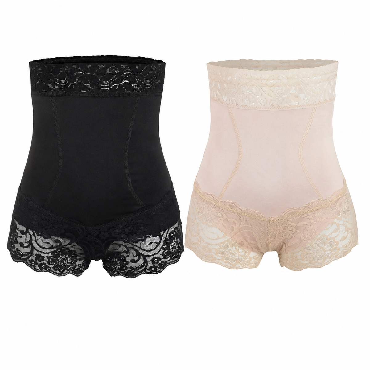pantys faja de talle alto en modelo valentina en color negro y nude de la marca bella form 