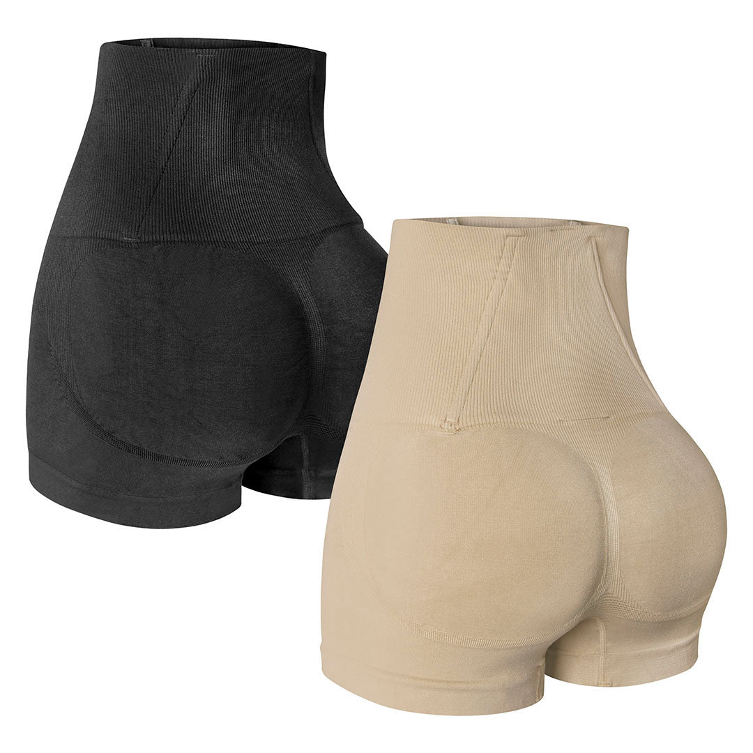 set de boxer levanta gluteos en color negro y nude de la marca bella form 