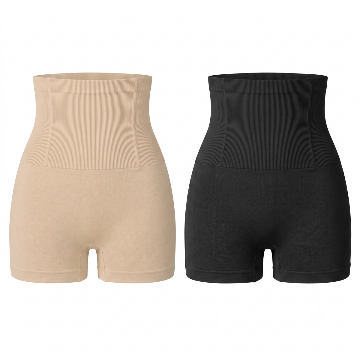 set de dos boxer panty en color negro y nude de la marca bella form 