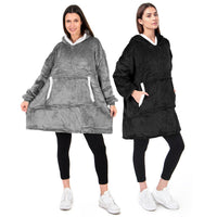 set de dos piezas de sudaderas con borrea en color negro y gris 