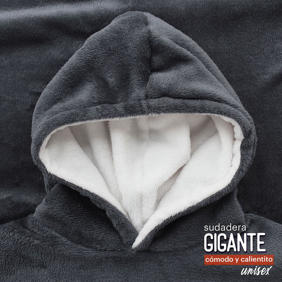 Sudadera cobija gigante con capucha Gris