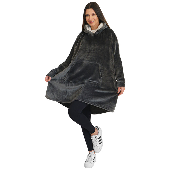 Sudadera cobija gigante con capucha Gris