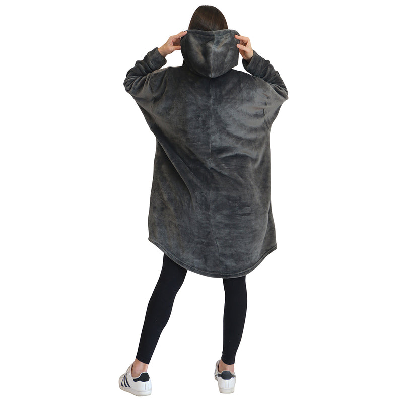 Sudadera cobija gigante con capucha Gris