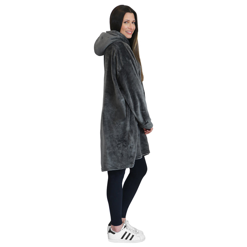 Sudadera cobija gigante con capucha Gris