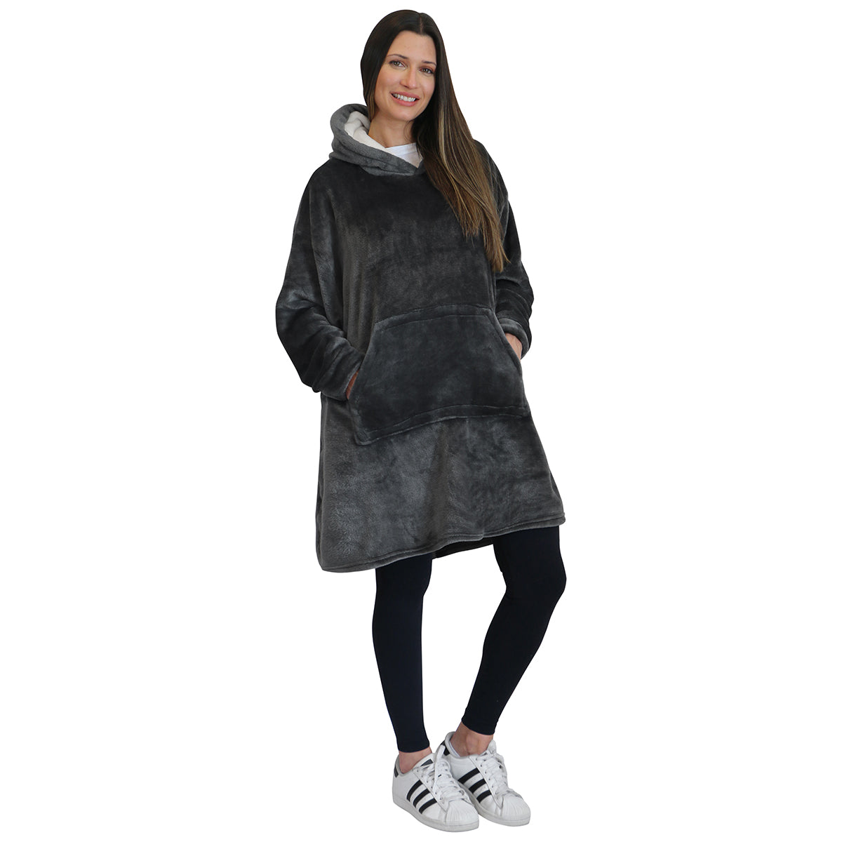 Sudadera cobija gigante con capucha Gris