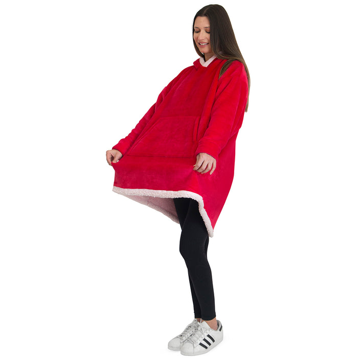 Sudadera cobija gigante con capucha Rojo