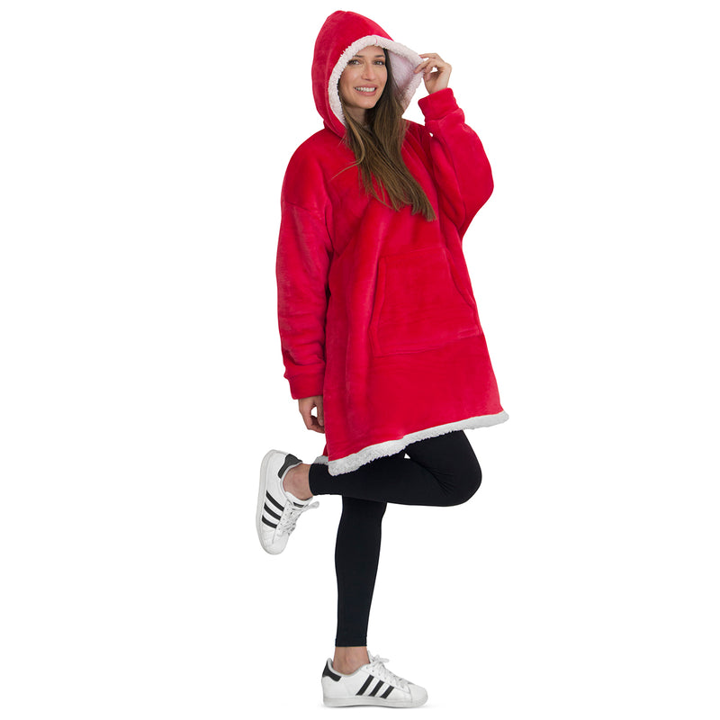 Sudadera cobija gigante con capucha Rojo