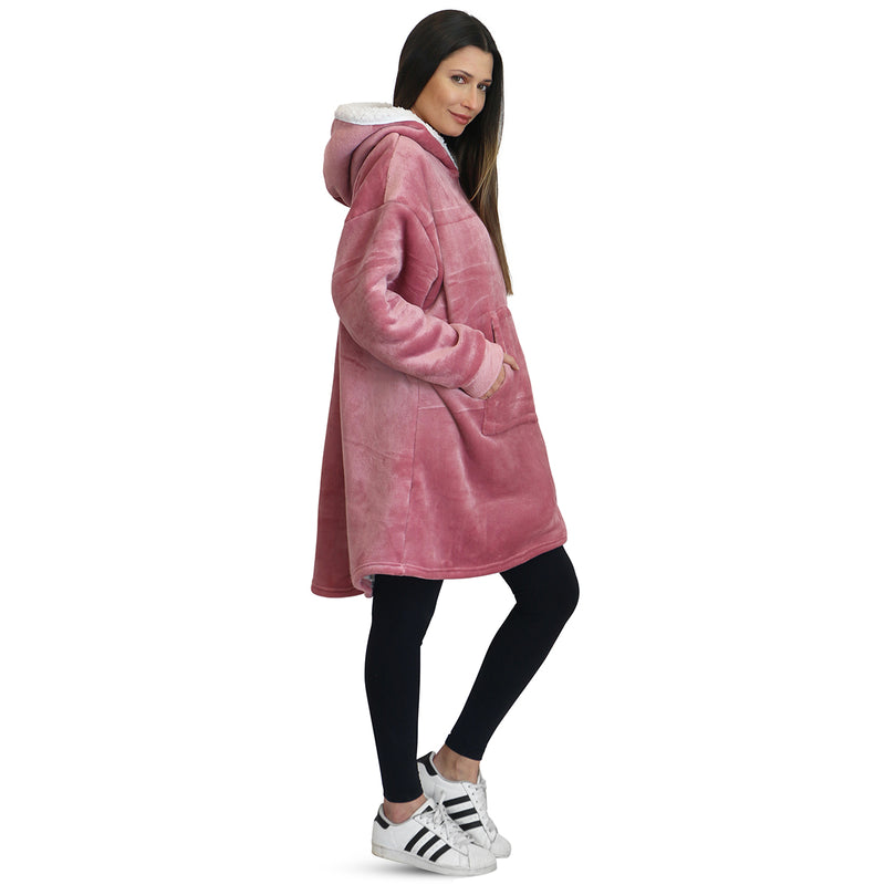 Sudadera cobija gigante con capucha Rosa