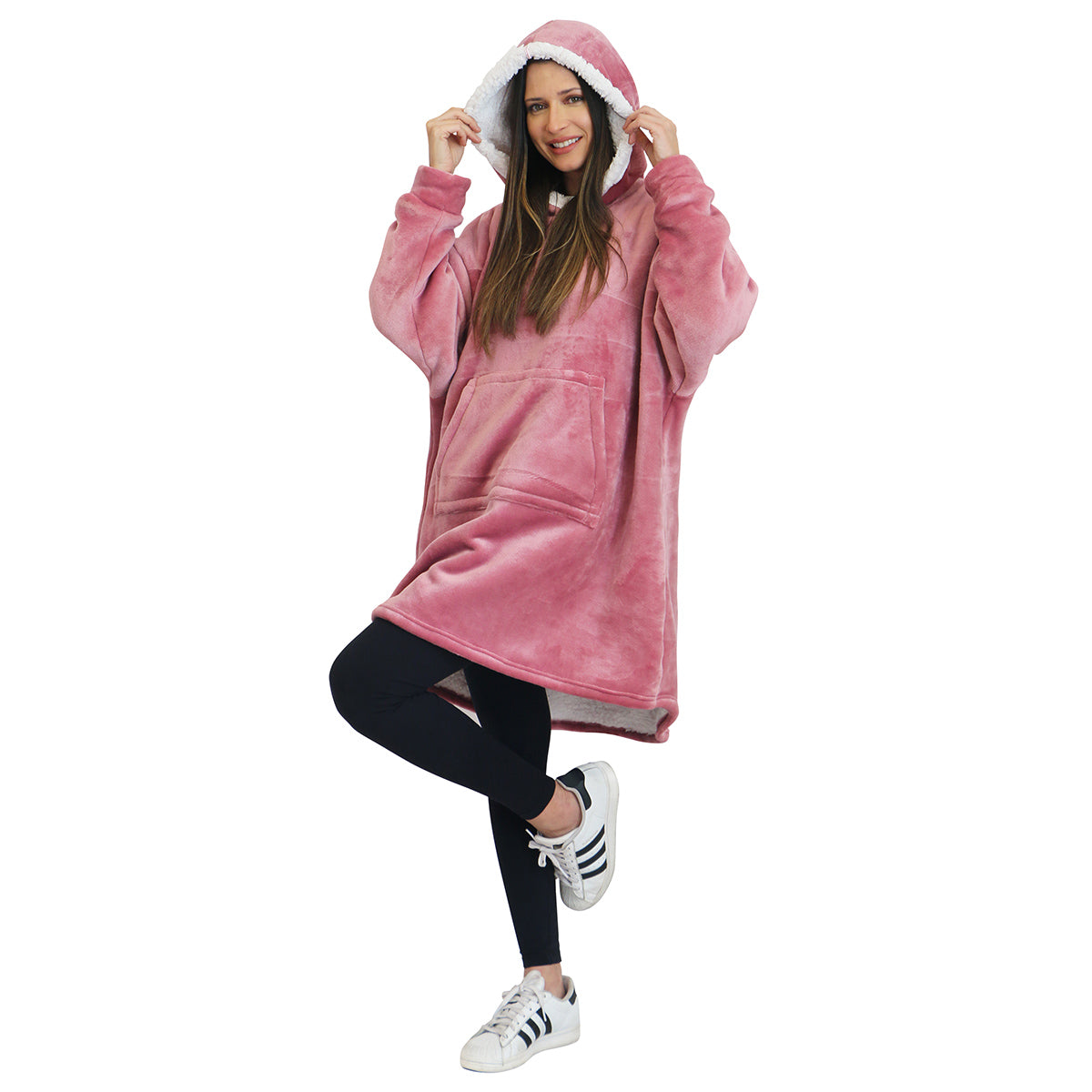 Sudadera cobija gigante con capucha Rosa