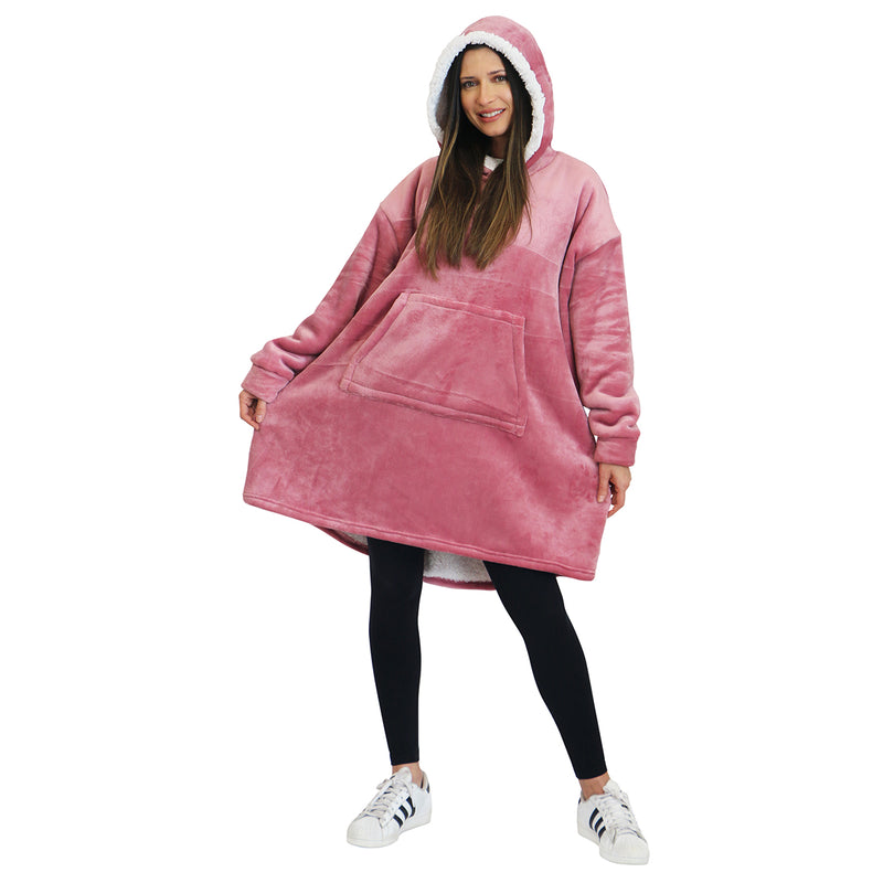 Sudadera cobija gigante con capucha Rosa