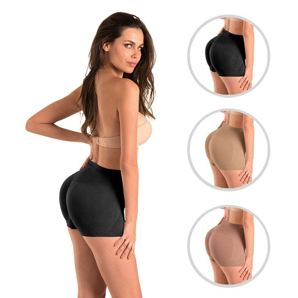 set de 3 piezas de boxer leanta gluteo de mujer en color negro, nude y cacao